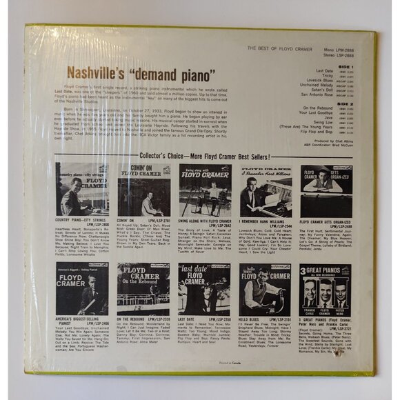 Floyd Cramer The Best Of LSP-2888 Stereo Mono Piano Hits Java LP 1964 - Picture 8 of 10